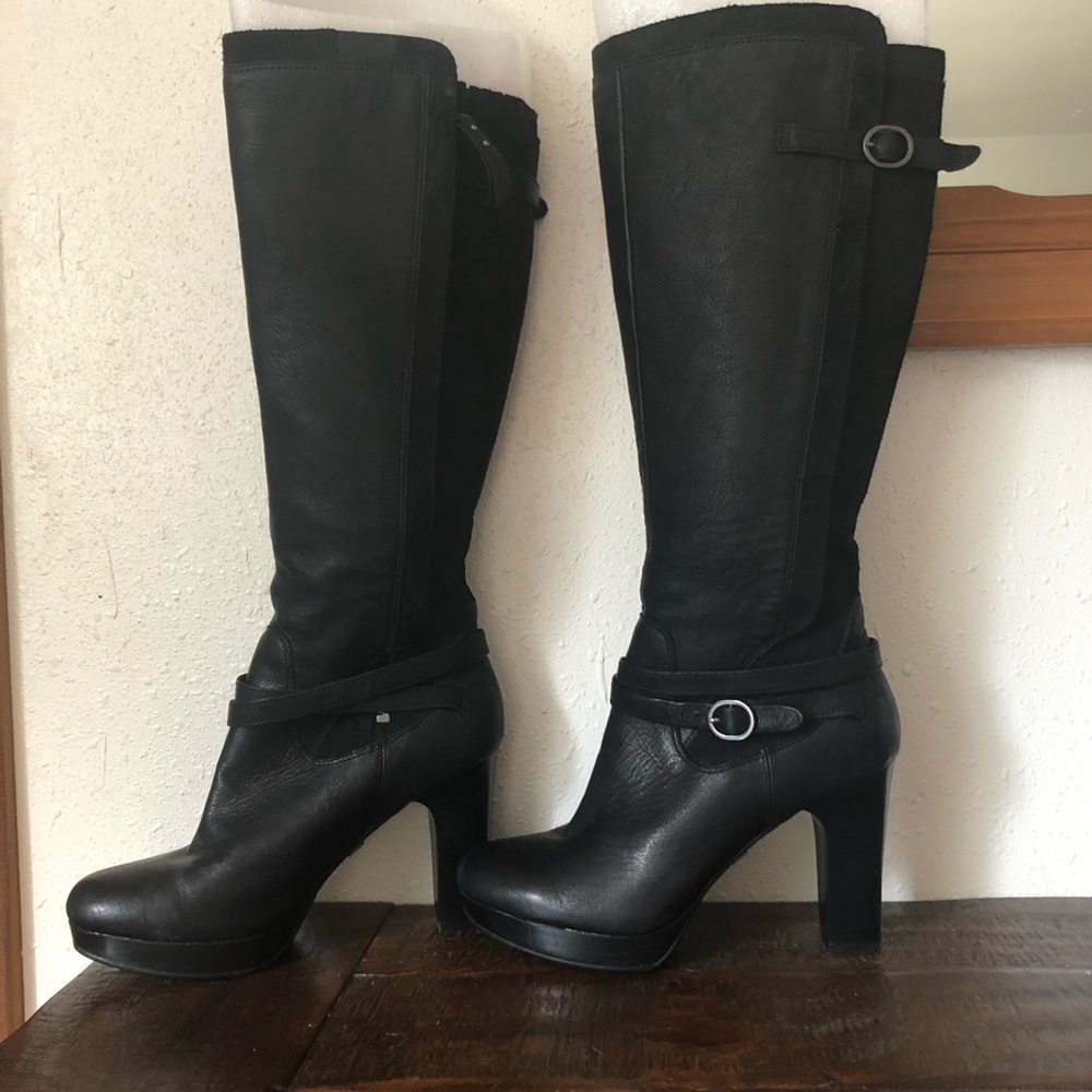 Size 8 Ugg Black Heeled Boots